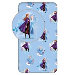 Простыня с резинкой Frozen 2 Blue Leaves, 90 x 200 + 25 см цена и информация | Детское постельное бельё | kaup24.ee