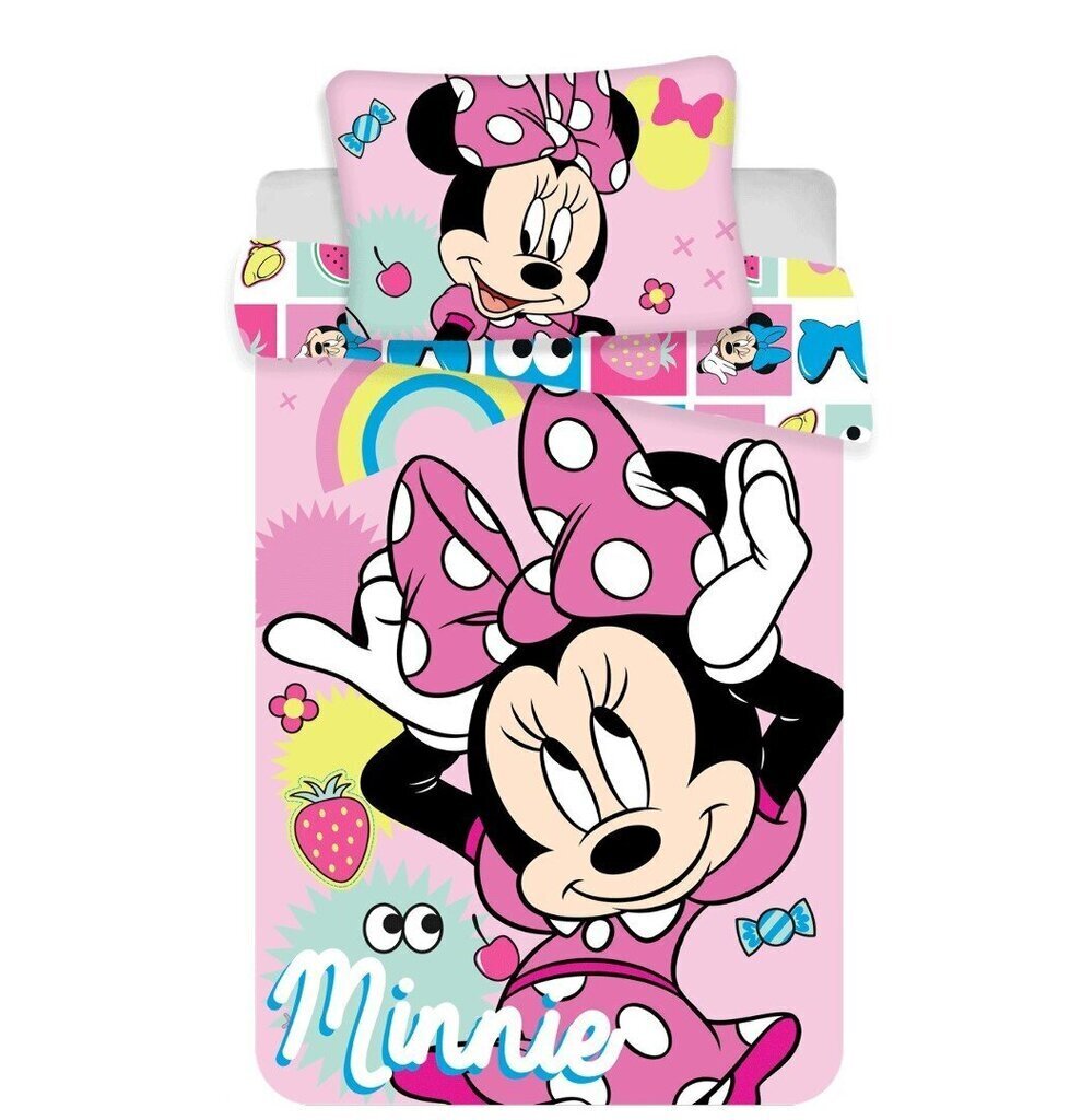 Beebi voodipesukomplekt Minnie Pink Square Baby, 100 x 135 cm + padjapüür 40 x 60 cm hind ja info | Beebide ja laste voodipesu | kaup24.ee