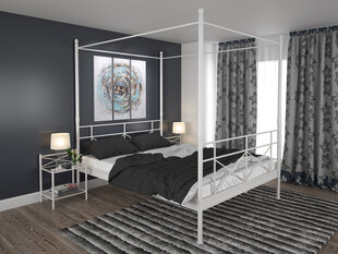 Кровать Tanja Canopy, 160х200 см, белая цена и информация | Кровати | kaup24.ee