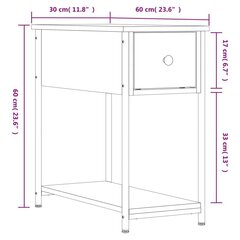 öökapp, must, 30 x 60 x 60 cm, tehispuit цена и информация | Прикроватные тумбочки | kaup24.ee