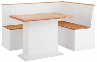 Söögitoa komplekt Silas S, valge/tamme värvi цена и информация | Комплекты мебели для столовой | kaup24.ee