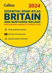 2024 Collins Essential Road Atlas Britain and Northern Ireland: A4 Spiral New edition цена и информация | Путеводители, путешествия | kaup24.ee