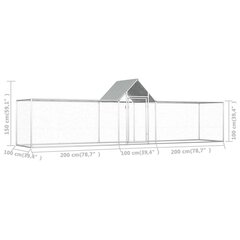 kanakuut, 5 x 1 x 1,5 m, tsingitud teras hind ja info | Puurid ja tarvikud väikeloomadele | kaup24.ee