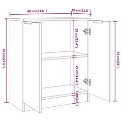 Külgkapp, betoonhall, 60x30x70cm, töödeldud puit hind ja info | Elutoa väikesed kapid | kaup24.ee