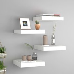 seinariiulid, 4 tk, valge, 23 x 23,5 x 3,8 cm MDF цена и информация | Полки | kaup24.ee