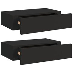 sahtlitega seinariiulid, 2 tk, must, 40x23,5x10 cm MDF цена и информация | Полки | kaup24.ee