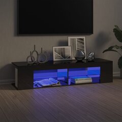 telerialus LED-tuledega, kõrgläikega, hall, 135x39x30 cm цена и информация | Тумбы под телевизор | kaup24.ee