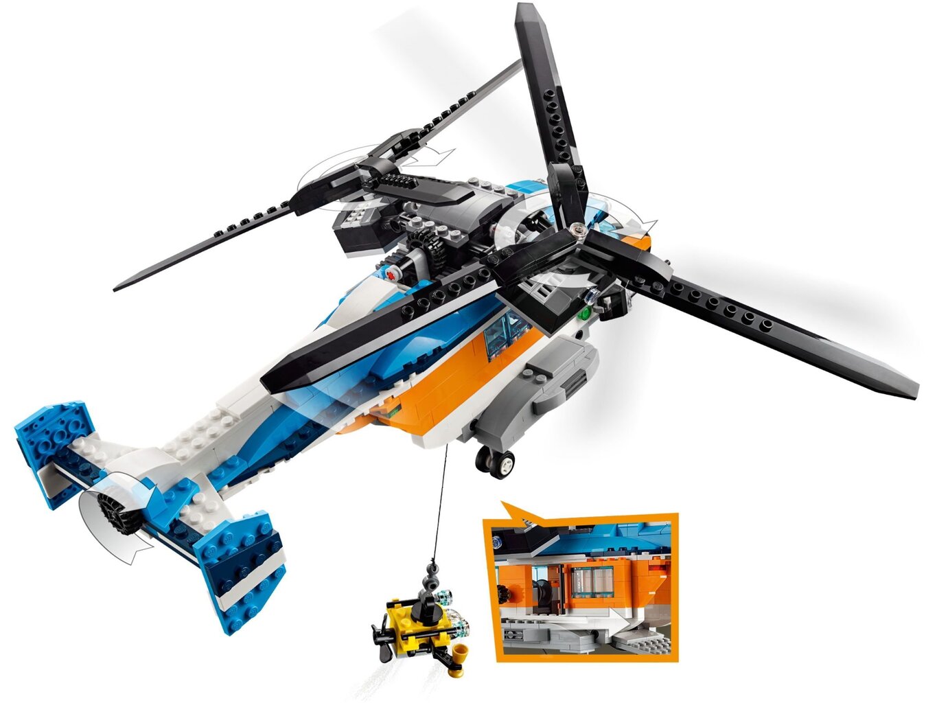 31096 LEGO® Creator Kahe propelleriga helikopter цена и информация | Klotsid ja konstruktorid | kaup24.ee