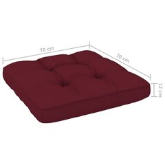 euroalustest diivani padi, veinipunane 70 x 70 x 10 cm цена и информация | Декоративные подушки и наволочки | kaup24.ee