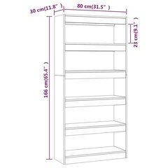 raamaturiiul/ruumijagaja must 80x30x166 cm puitlaastplaat hind ja info | Riiulid | kaup24.ee