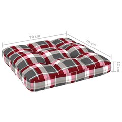 euroalustest diivani padi, punaseruuduline, 70 x 70 x 10 cm цена и информация | Декоративные подушки и наволочки | kaup24.ee