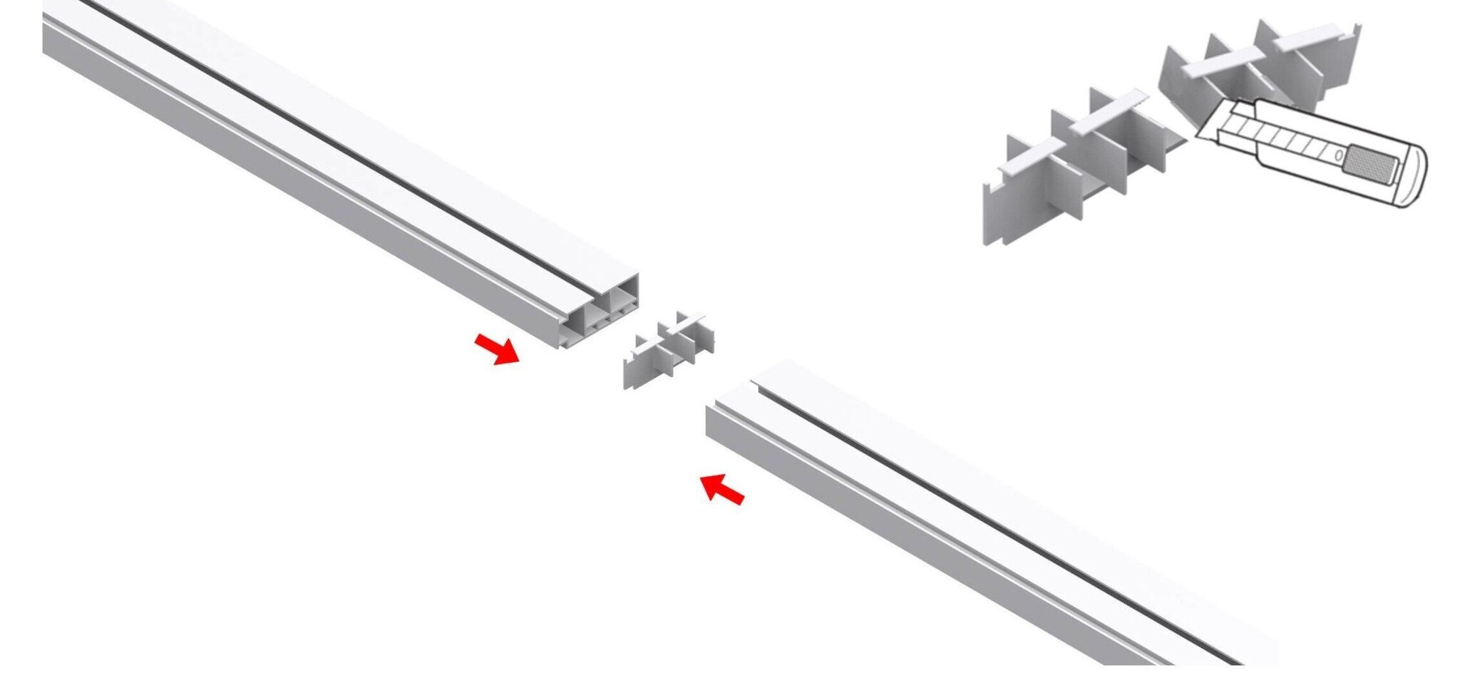 Laekarniis üks PVC rööbsa klambritega, 250 cm hind ja info | Kardinapuud | kaup24.ee