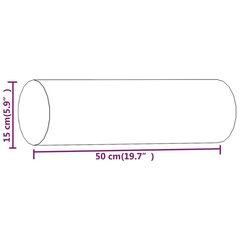 dekoratiivpadjad 2 tk, tumehall, Ø15 x 50 cm, samet hind ja info | Dekoratiivpadjad ja padjakatted | kaup24.ee