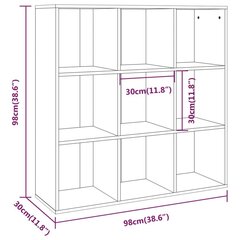 raamatukapp, hall Sonoma tamm, 98 x 30 x 98 cm hind ja info | Riiulid | kaup24.ee