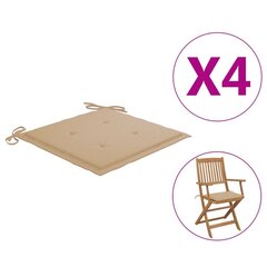 aiatooli istmepadjad 4 tk beež 40 x 40 x 3 cm цена и информация | Декоративные подушки и наволочки | kaup24.ee