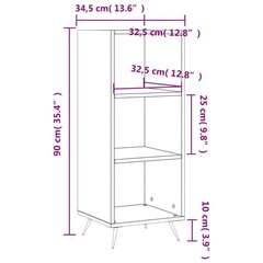 kapp-riiul, suitsutatud tamm, 34,5 x 32,5 x 90 cm, tehispuit hind ja info | Elutoa väikesed kapid | kaup24.ee