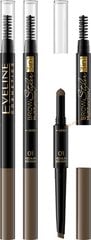 Kulmupliiats Eveline Brow Multifunction Styler 3 in 1 01 Medium Brown 1 tk цена и информация | Карандаши, краска для бровей | kaup24.ee