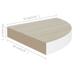 nurgariiulid 2 tk, tamm ja valge, 35 x 35 x 3,8 MDF hind ja info | Riiulid | kaup24.ee