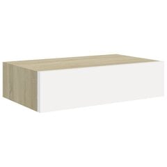 sahtliga seinariiul, tamm ja valge, 40x23,5x10 cm MDF hind ja info | Riiulid | kaup24.ee