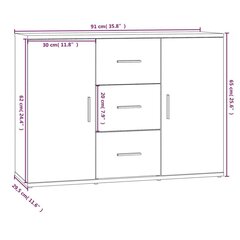 puhvetkapp, hall Sonoma tamm, 91x29,5x65 cm, tehispuit цена и информация | Шкафчики в гостиную | kaup24.ee