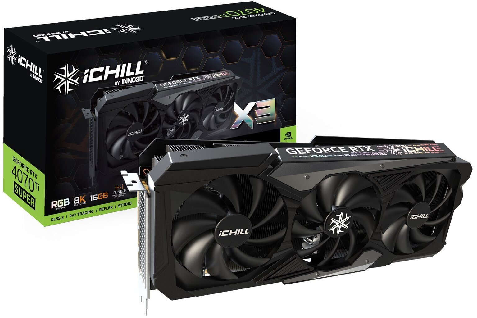 Inno3D GeForce RTX 4070 Ti Super iChill X3 (C407TS3-166XX-186148H) цена и информация | Videokaardid (GPU) | kaup24.ee