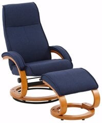 Кресло с пуфом Lyon, темно-синее цена и информация | Кресла в гостиную | kaup24.ee