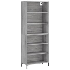 kõrge kapp, hall Sonoma tamm, 69,5 x 32,5 x 180 cm, tehispuit цена и информация | Комоды | kaup24.ee