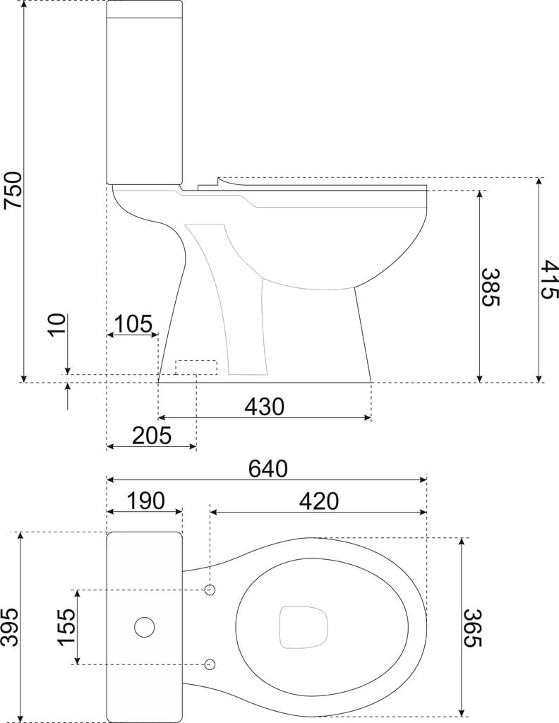 WC-pott Kerra C-Clear, vertikaalne drenaaž цена и информация | WС-potid | kaup24.ee