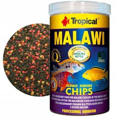 Корм для аквариумных рыбок TROPICAL Malawi Chips, 1000 мл / 520 г цена и информация | Корм для живой рыбы | kaup24.ee