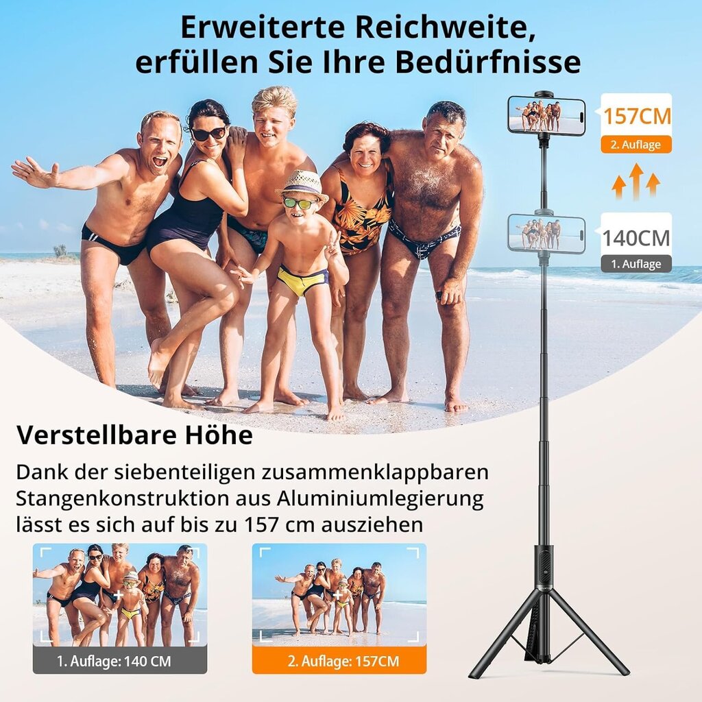 Atumtek Bluetooth Selfie Stick Statiiv цена и информация | Selfie sticks | kaup24.ee