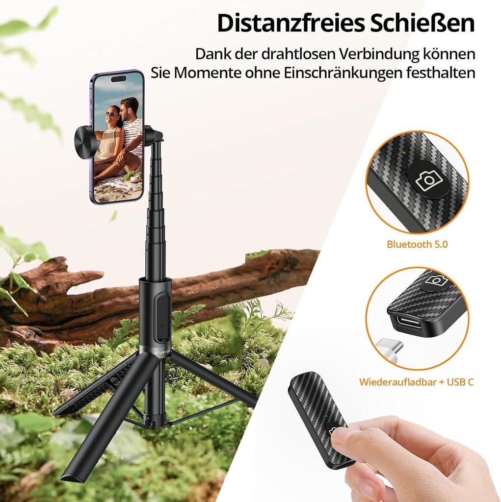 Atumtek Bluetooth Selfie Stick Statiiv hind ja info | Selfie sticks | kaup24.ee