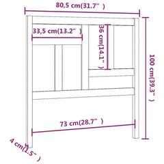 Изголовье кровати, 80,5x4x100 см, коричневое цена и информация | Кровати | kaup24.ee