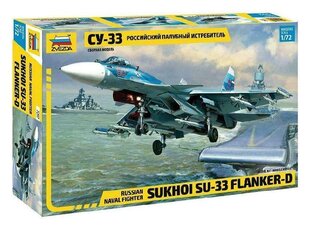 Сборная модель Zvezda 7297 Russian Navy Fighter Sukhoi SU-33 Flanker D 1:72 цена и информация | Склеиваемые модели | kaup24.ee