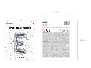 Fooliumist õhupallid Täht "E" 35 cm, hõbedane, 50 tk. цена и информация | Шарики | kaup24.ee