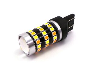 W21/5W LED lemputė 7443 12V CANBUS balta ir oranžinė, dviejų spalvų 980lm цена и информация | Автомобильные лампочки | kaup24.ee