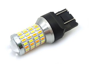 W21/5W LED lemputė 7443 12V CANBUS balta-oranžinė dvispalvė maža lemputė 1000lm цена и информация | Автомобильные лампочки | kaup24.ee