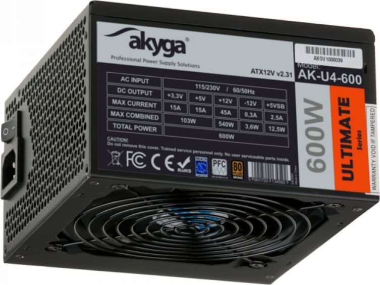 Akyga AK-U4-600 цена и информация | Toiteplokid (PSU) | kaup24.ee