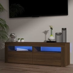 telerialus LED-tuledega, pruun tamm, 120 x 35 x 40 cm цена и информация | Тумбы под телевизор | kaup24.ee