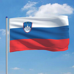 Sloveenia lipp ja lipumast, alumiinium, 6 m цена и информация | Флаги и держатели для флагов | kaup24.ee