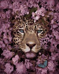 Картина по номерам 40x50 cm.  "Леопард в цветах" цена и информация | Живопись по номерам | kaup24.ee