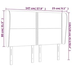 voodipeats servadega, tumeroheline, 147x23x118/128 cm, samet hind ja info | Voodid | kaup24.ee