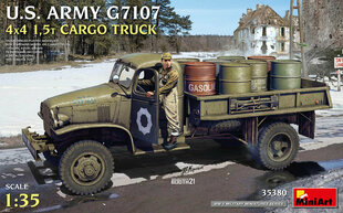 Сборная модель MiniArt - U.S. ARMY G7107 4X4 1,5t CARGO TRUCK, 1/35, 35380 цена и информация | Склеиваемые модели | kaup24.ee