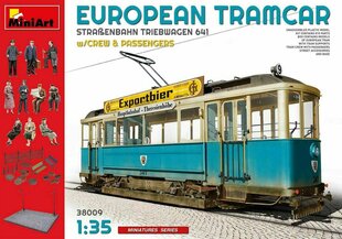 Liimitav mudel MiniArt 38009 European Tramcar with Crew &amp; Passengers 1/35 цена и информация | Склеиваемые модели | kaup24.ee