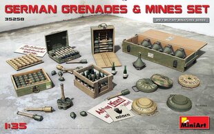 Liimitav mudel MiniArt 35258 German Grenades &amp; Mines Set 1/35 цена и информация | Склеиваемые модели | kaup24.ee