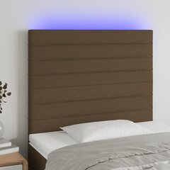 LED-voodipeats, tumepruun, 90x5x118/128 cm, kangas цена и информация | Кровати | kaup24.ee