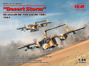 Liimitav mudel ICM 48302 Desert Storm - US aircraft OV-10A and OV-10D+, 1991 1/48 цена и информация | Склеиваемые модели | kaup24.ee