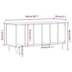 plaadikapp, suitsutatud tamm, 100 x 38 x 48 cm, tehispuit цена и информация | Шкафчики в гостиную | kaup24.ee