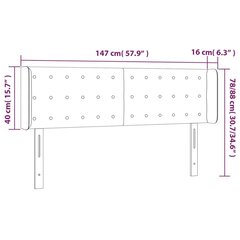 LED-voodipeats, helehall, 147x16x78/88 cm, samet hind ja info | Voodid | kaup24.ee