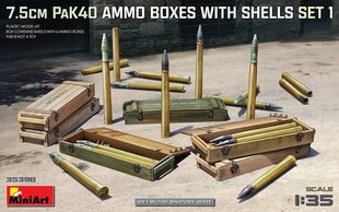 Liimitav mudel MiniArt 35398 7.5cm PaK40 Ammo Boxes w/Shells Set 1 1/35 цена и информация | Склеиваемые модели | kaup24.ee