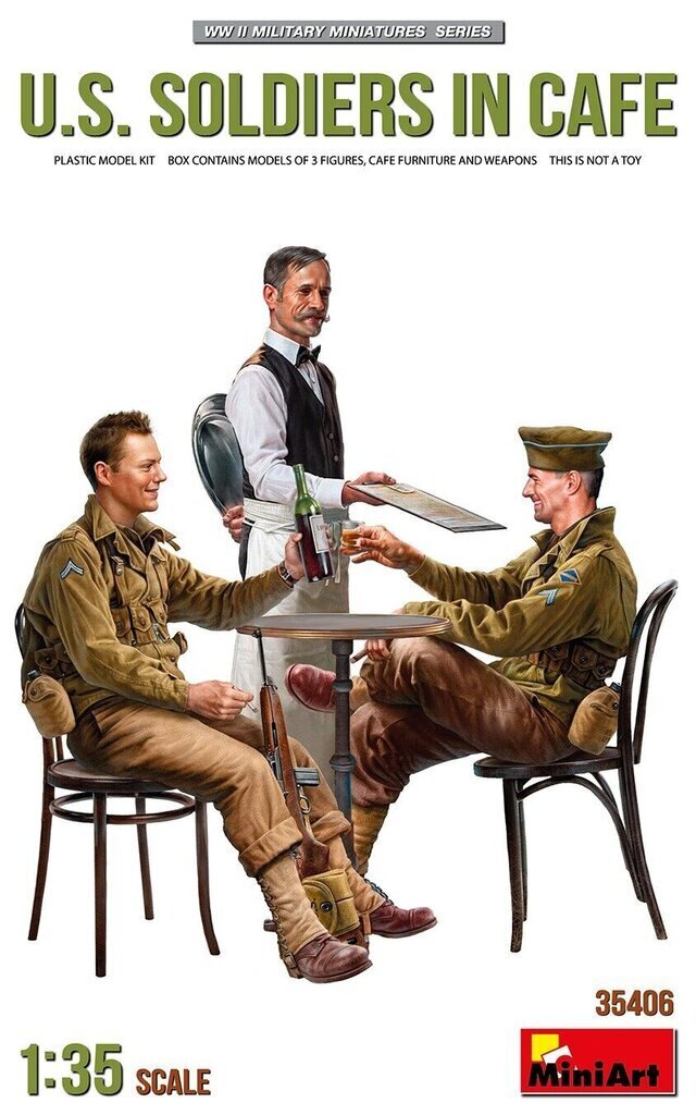 Liimitav mudel MiniArt 35406 U.S. Soldiers in Cafe 1/35 цена и информация | Liimitavad mudelid | kaup24.ee